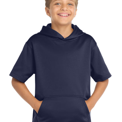 Sport-Tek  ®  Youth Sport-Wick  ®  Fleece Short Sleeve Hooded Pullover. YST251
