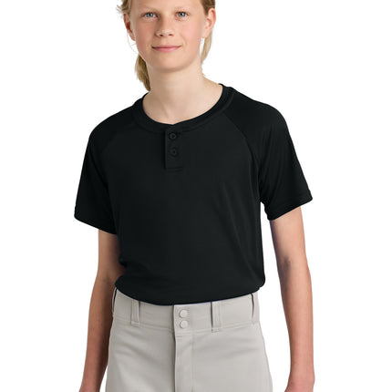 Sport-Tek ®  Youth PosiCharge ®  Competitor ™  2-Button Henley YST359