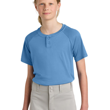 Sport-Tek ®  Youth PosiCharge ®  Competitor ™  2-Button Henley YST359