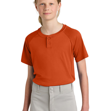 Sport-Tek ®  Youth PosiCharge ®  Competitor ™  2-Button Henley YST359