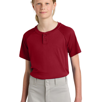 Sport-Tek ®  Youth PosiCharge ®  Competitor ™  2-Button Henley YST359