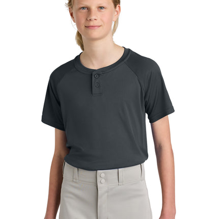 Sport-Tek ®  Youth PosiCharge ®  Competitor ™  2-Button Henley YST359