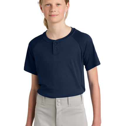 Sport-Tek ®  Youth PosiCharge ®  Competitor ™  2-Button Henley YST359