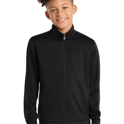 Sport-Tek  ®  Youth Tricot Sleeve Stripe Track Jacket. YST94