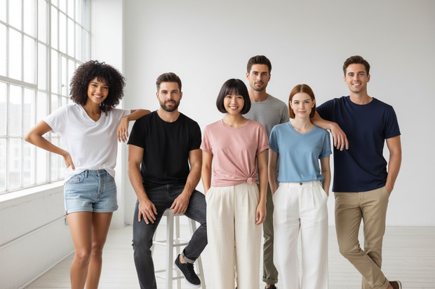 Few Models Wearing Bella Canvas T-shirts